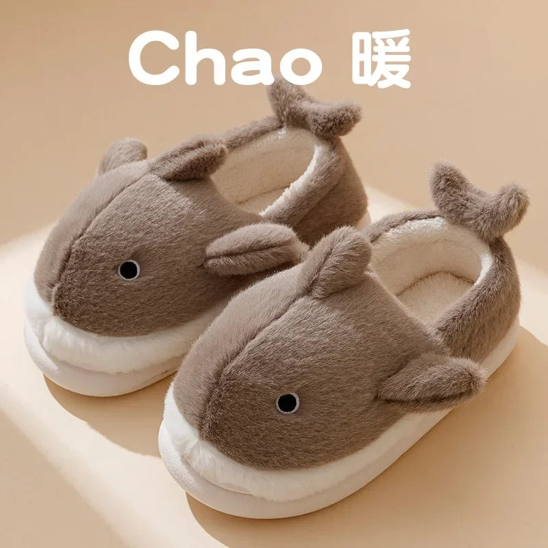 Cozy Shark Pattern Home Slippers for Men & Women | Warm Comfort