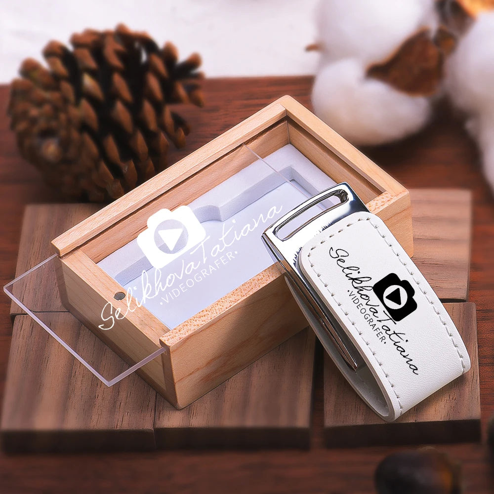 Transparent Cover Wooden USB Flash Drive | Custom Logo Options