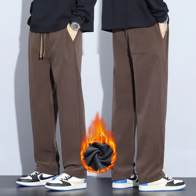 Men’s Thermal Fleece Pants | Cozy Wide-Leg Winter Sweatpants