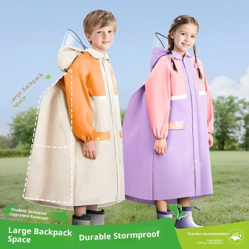 Children's Waterproof Raincoat with Fun Backpack | Stylish & Durable