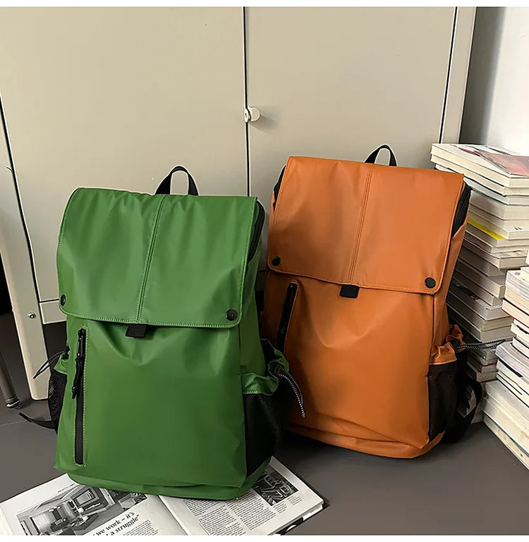 Large Waterproof Leather Backpack for Travel & Business - Unisex