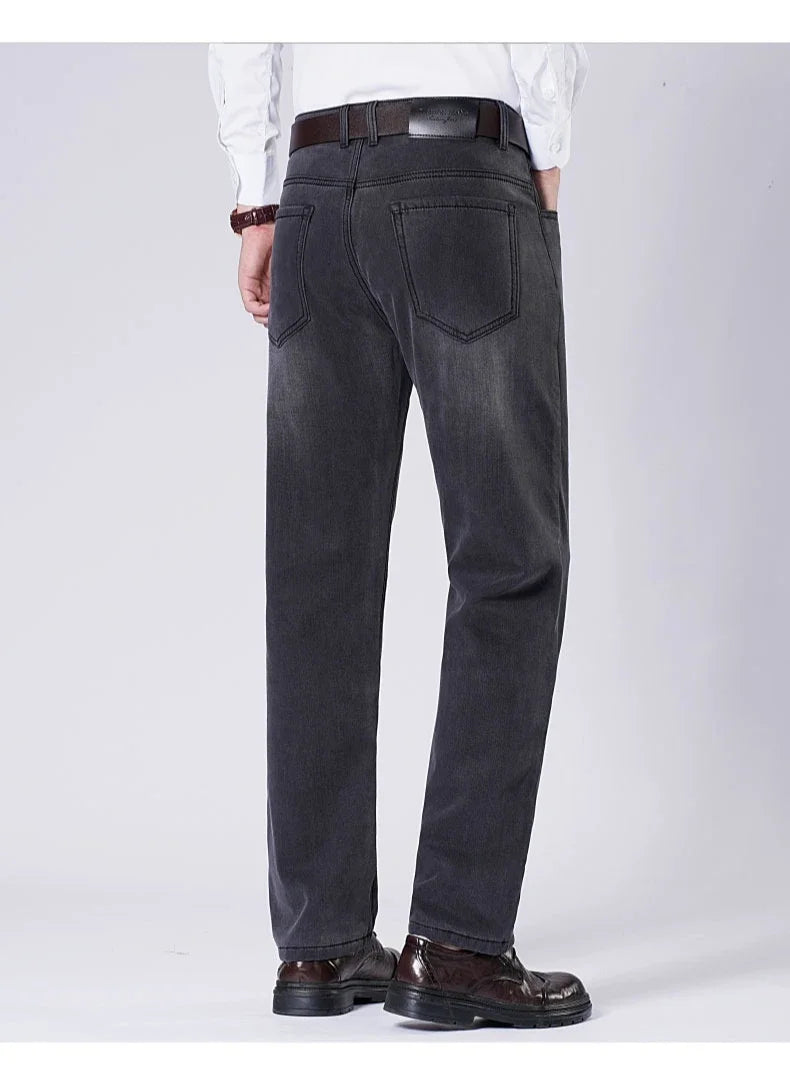 Men's Winter Jeans | Thick Plush Velvet Denim Pants for Comfort