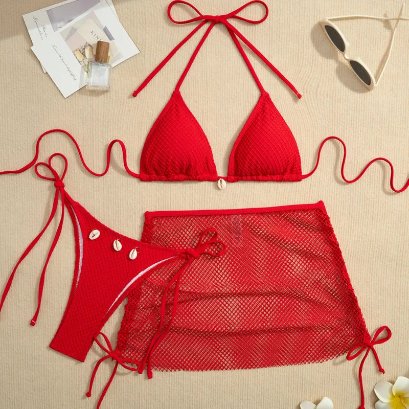 Stylish Three-Piece Bikini Set | Perfect for Beach & Pool Days