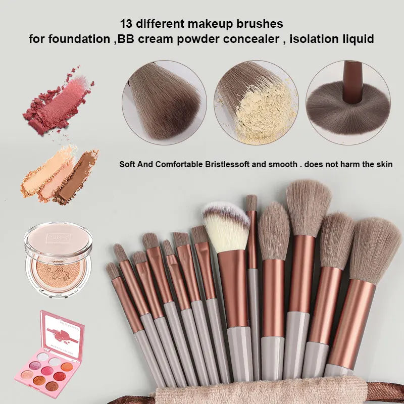 13PCS Makeup Brush Set | Essential Tools for Flawless Beauty