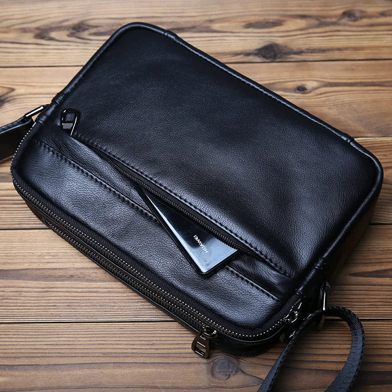 Casual Leather Shoulder Bag for Men | Stylish Large Capacity Messenger