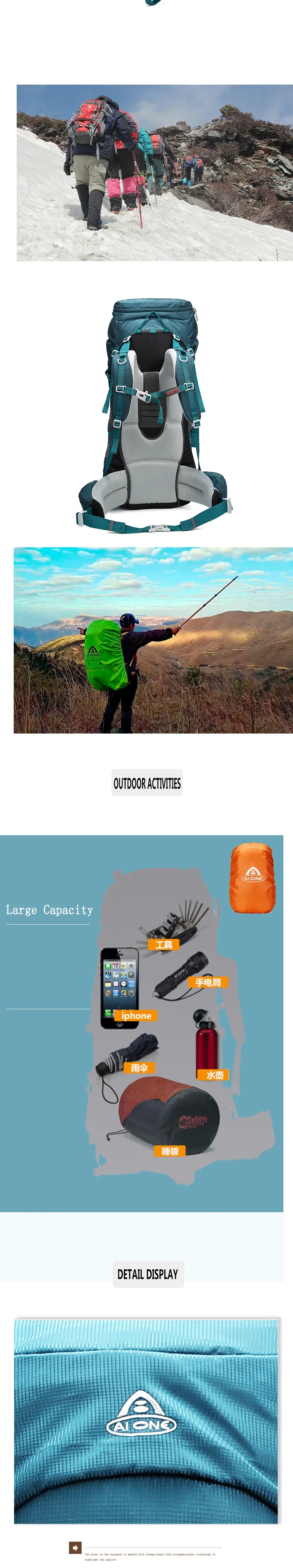 80L Large Capacity Travel Backpack | Waterproof Hiking Bag