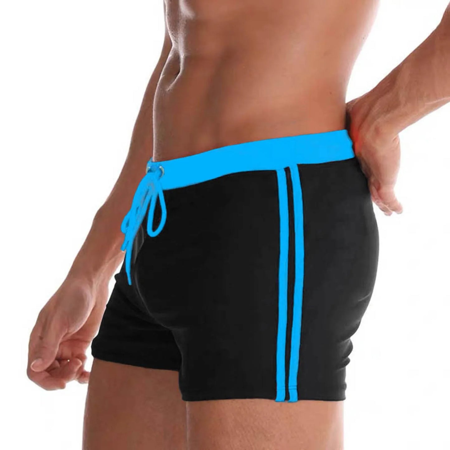 Cómodos shorts de baño con cordones para hombre | Ropa de playa a la moda