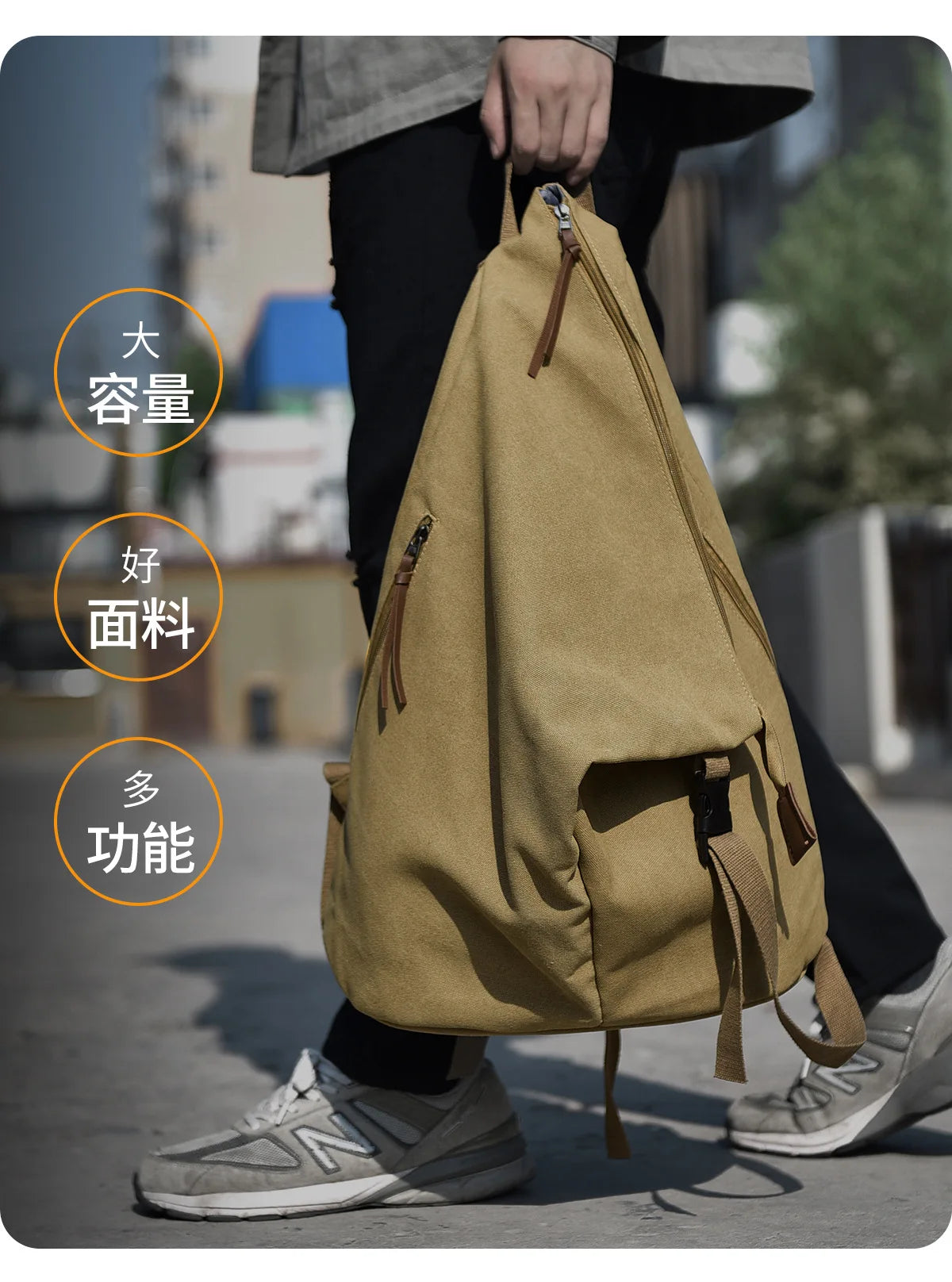 Large Capacity Canvas Backpack for Travel & Commute | Stylish & Versatile