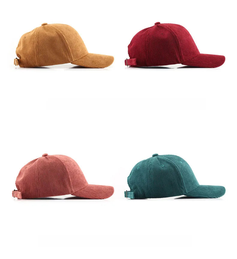 Corduroy Baseball Cap | Adjustable Unisex Sport Sunhat for All Seasons