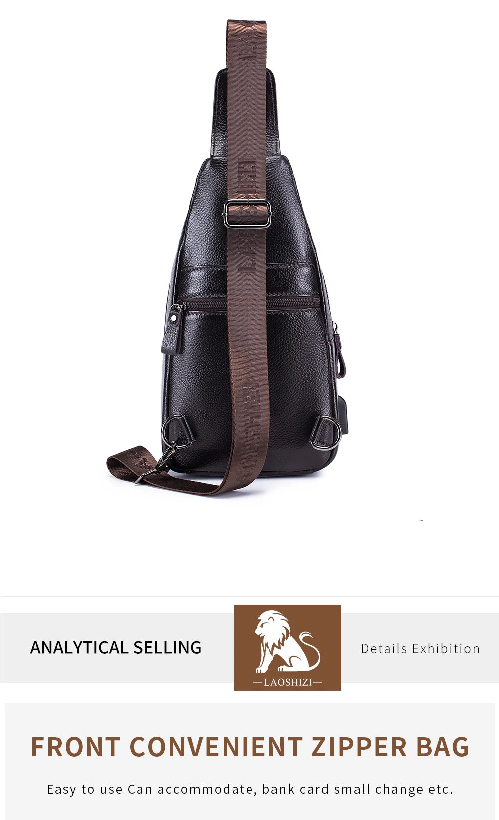 Men's Leather Crossbody Chest Bag | Multifunctional USB Bag