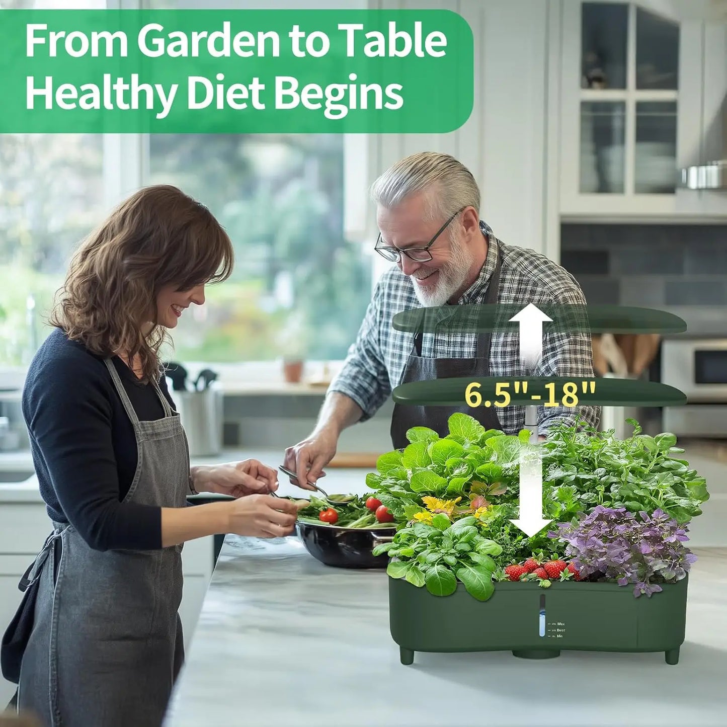 Indoor Herb Garden Kit | 15 Pods with Smart Grow Modes