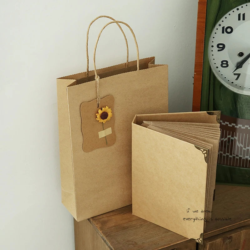 Retro Kraft Paper Cover Photo Album | Wedding Guest Book & Scrapbook
