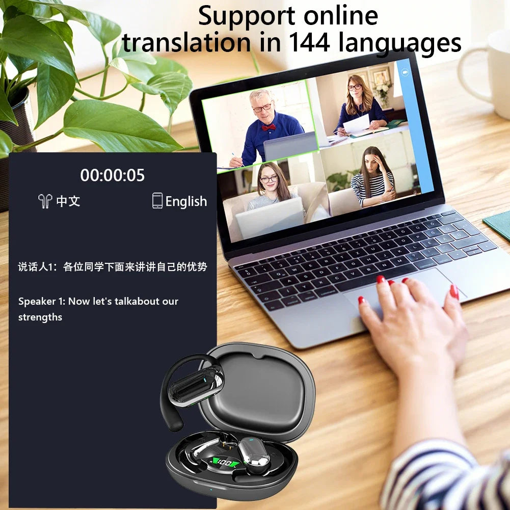 AI Translator Earbuds | Real-Time Voice Translator 144 Languages
