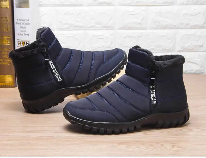 Men's Warm Cotton Snow Boots | Waterproof Ankle Winter Boots