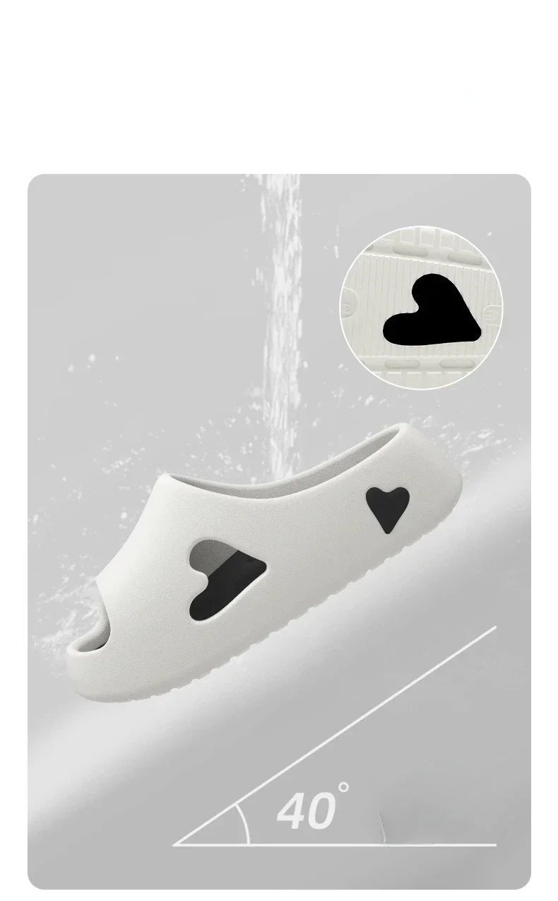 Women's Heart Platform Cloud Slippers | Soft Indoor & Outdoor Sandals