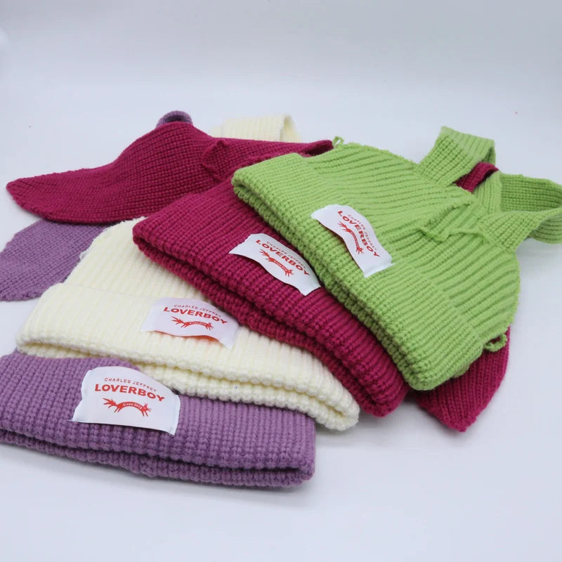 Unisex Long Fox Ears Knitted Beanie | Y2K Bunny Rabbit Hat