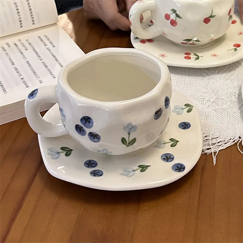 Hand-Drawn Ceramic Coffee Cup | Unique Artistic Drinkware
