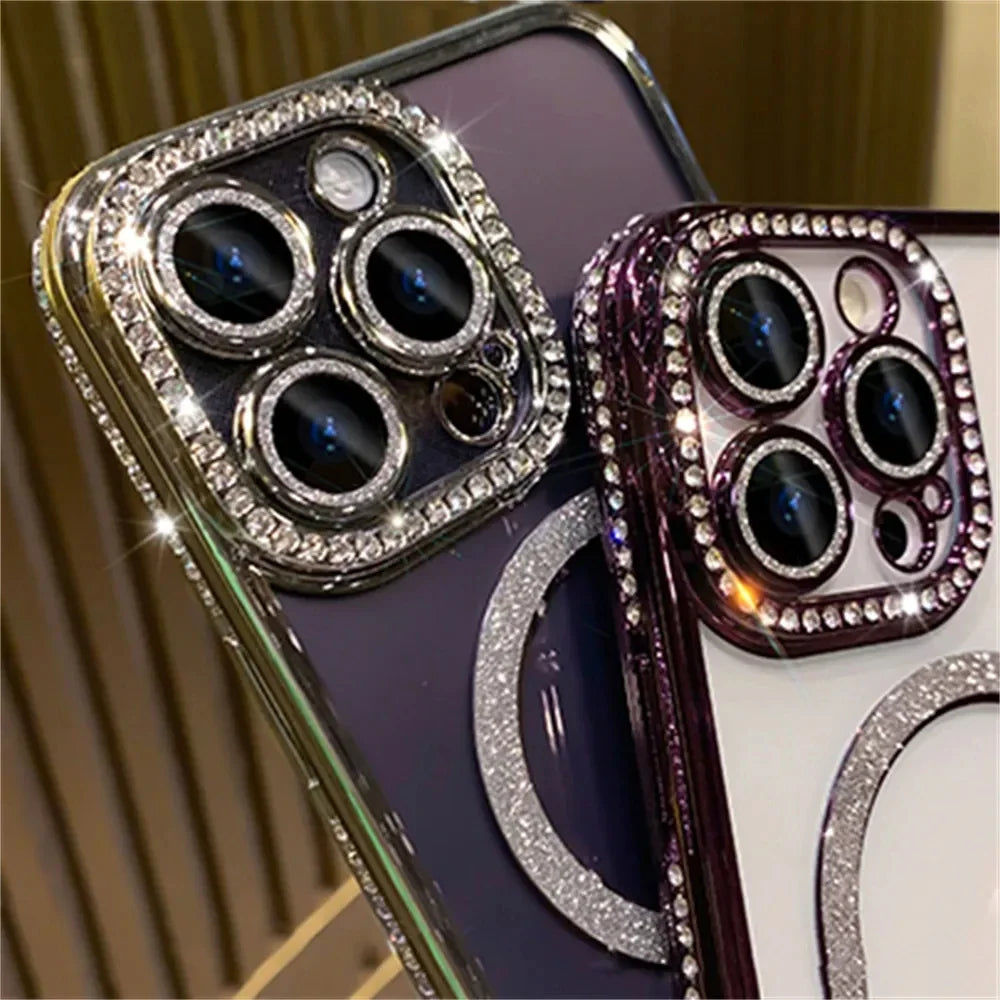 Sparkling Glitter Diamond Transparent Case for iPhone Models