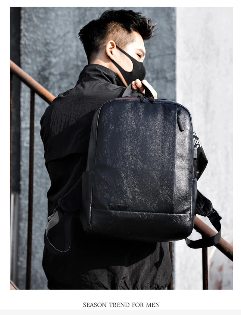 Men's Executive PU Leather Backpack | Stylish Office & Travel Bag