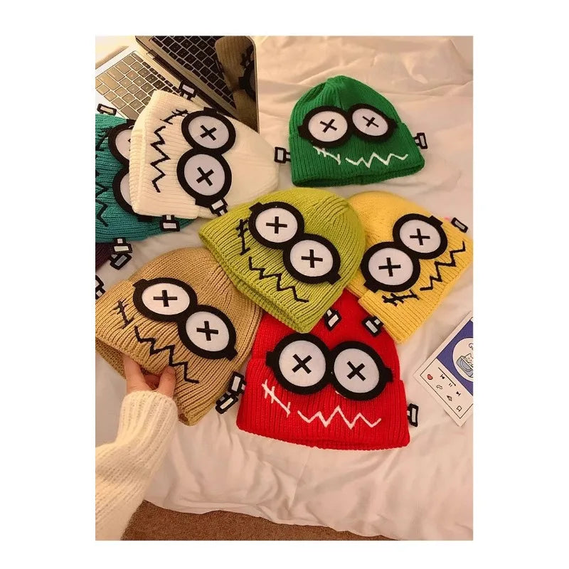 Funny Cute Cartoon Knitted Wool Hat for Women | Cozy Winter Beanie