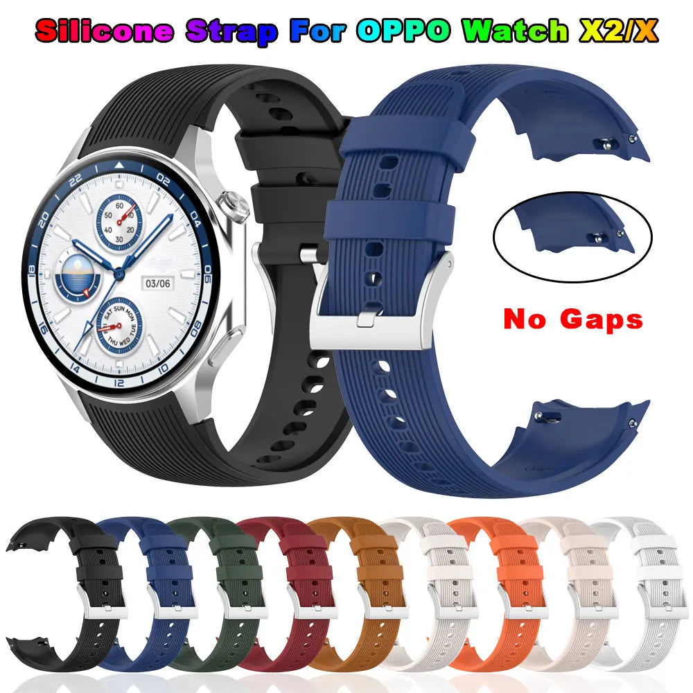 No-Gap Silicone Watch Band | Comfort Fit Sport Strap for Smartwatches