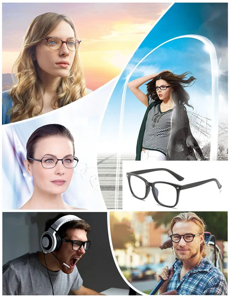 Gafas de sol retro de montura cuadrada con protección contra la luz azul y estilo
