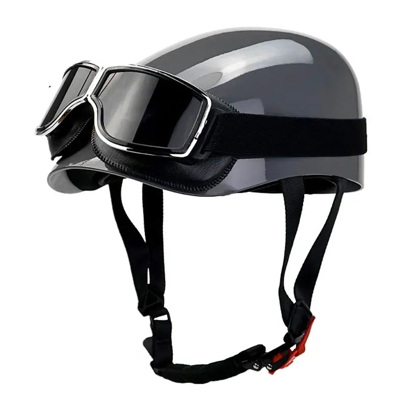 Retro Vintage Half Face Motorcycle Helmet for Men and Women