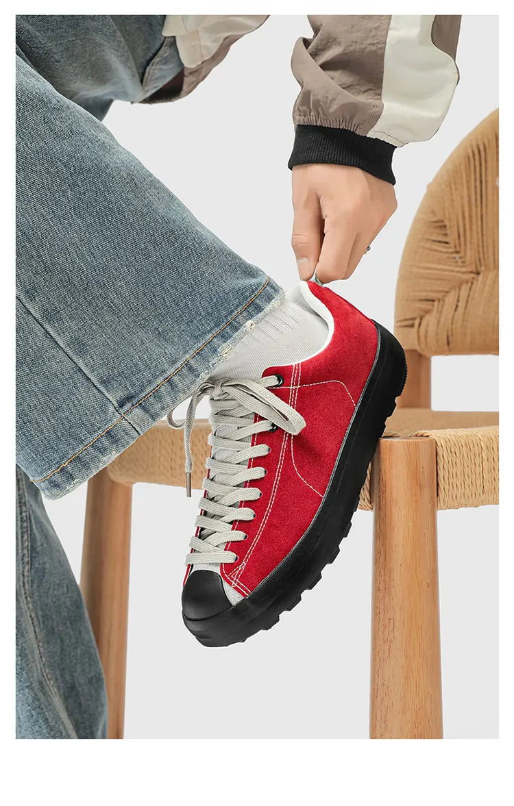 Men's Casual Suede Sneakers | Non-Slip Platform Walking Shoes