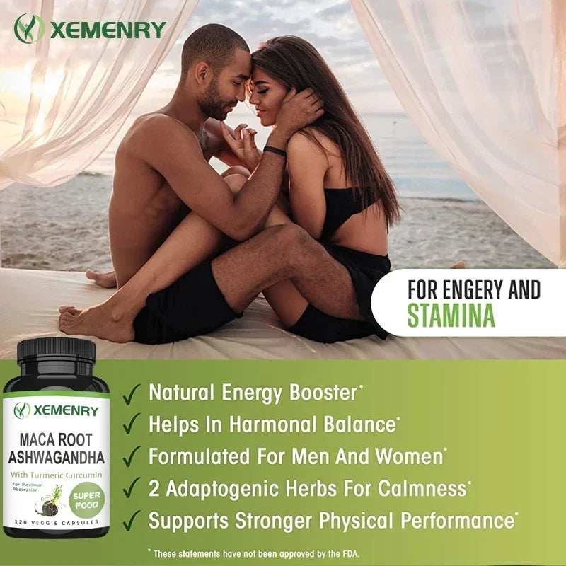 Men's Maca Root + Ashwagandha Supplement | Boost Energy & Vitality