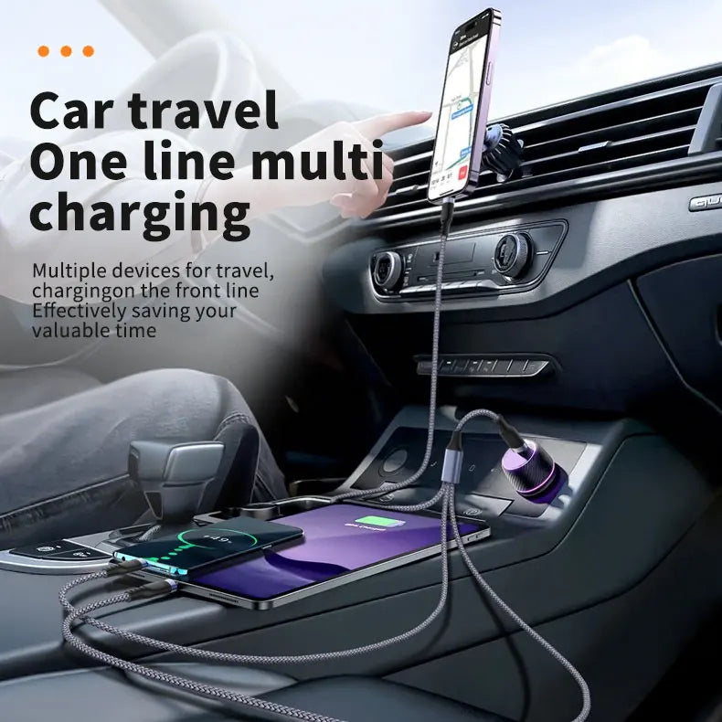 3 in 1 Multi-Functional Cable | Fast Charging Braided Cord