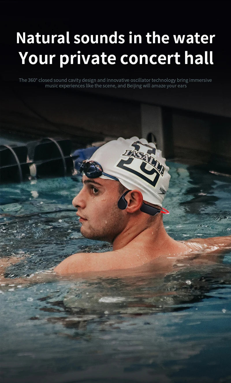 IPX8 Waterproof Bone Conduction Headphones | Perfect for Swimming