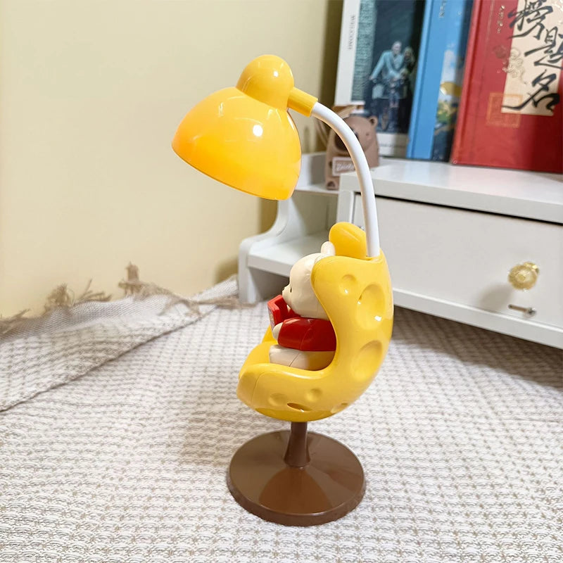 Bonita lámpara de escritorio LED flexible de oso con soporte para teléfono | Iluminación acogedora