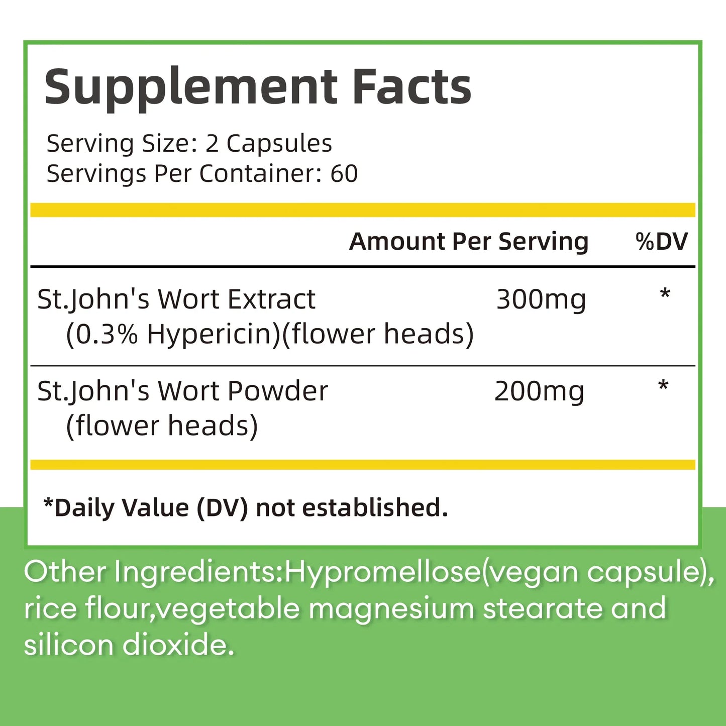 St. John's Wort Capsules | Boost Mood, Relieve Stress & Enhance Cognition
