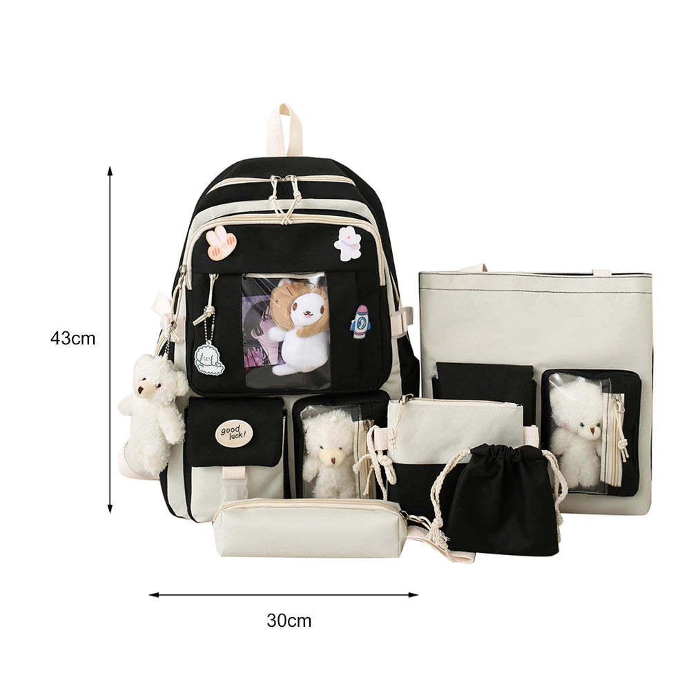 Kawaii Cute Backpack for Girls | Multi-Pockets School Bag