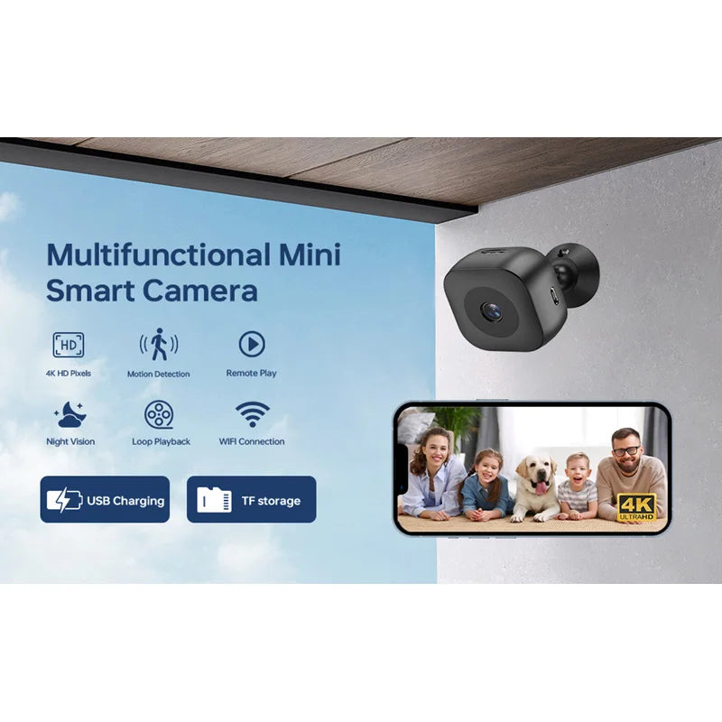 Smart 4K Mini Camera | Full Color Night Vision & Motion Detection