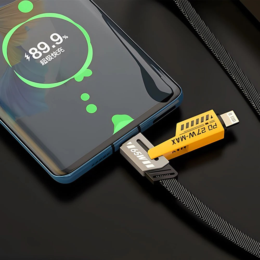 4-in-1 1-2PCS 1M 65W Type C USB Fast Charging Cable For iPhone 15 14 13 12 11 Pro Max iPad PD 27W USB C Cable