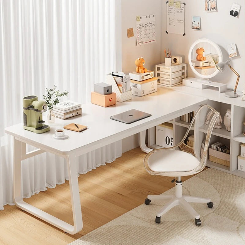 Durable White Computer Desk | Modern Makeup and Workstation