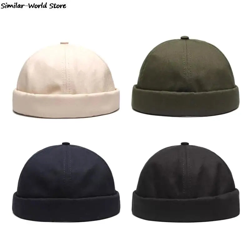 Unisex Vintage Dome Brimless Beanie | Trendy Winter Docker Hat