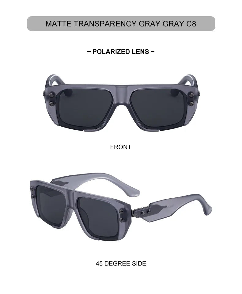Polarized Steampunk Square Sunglasses for Men | Trendy Fashion Eyewear