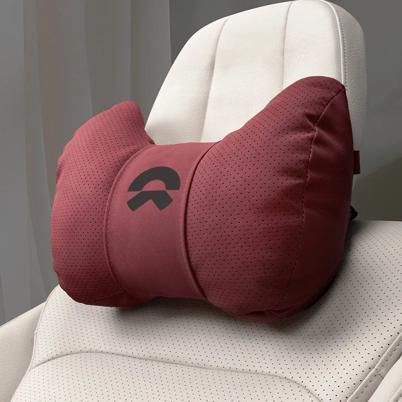 Premium Leather Car Neck Pillow | Ultimate Lumbar Support