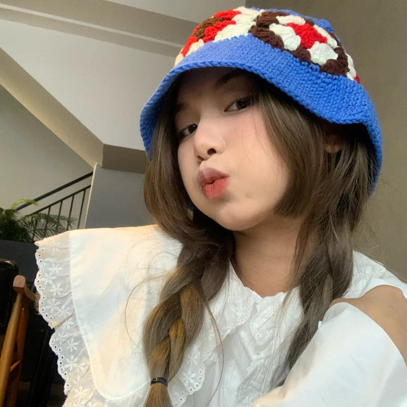 Women's Flower Crochet Bucket Hat | Handmade Spring Summer Style