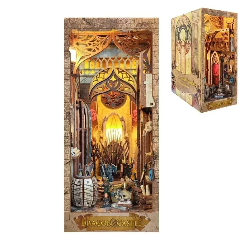Kit de rincón de lectura de castillo en miniatura para montar | Encantadora experiencia de manualidades