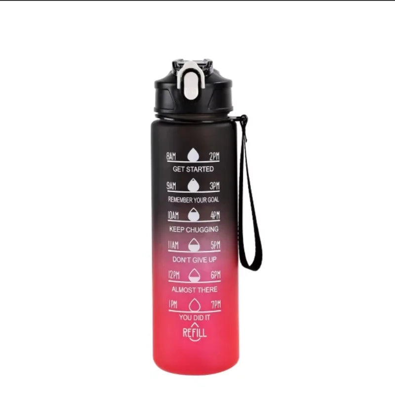 Leak-Proof Sports Water Bottle with Time-Tracking Straw | Outdoor Hydration