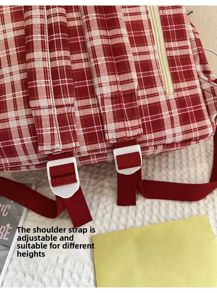 Large Capacity Plaid Backpack | Versatile Travel & School Bag