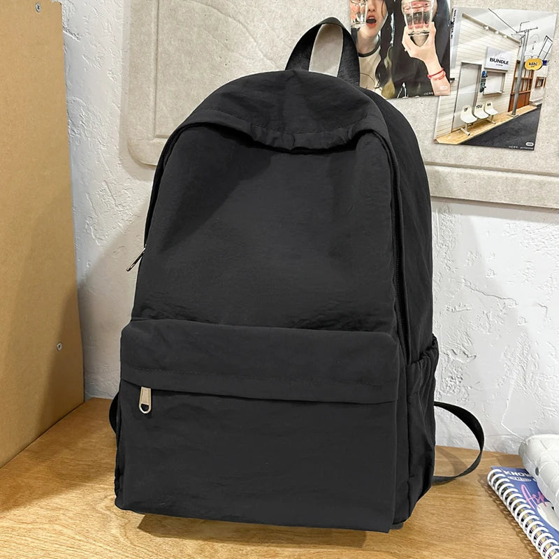 Versatile Solid Color Backpack | Large Capacity Daily Use