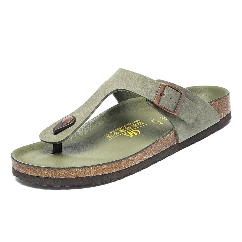 Men's Stylish Flip-Flops | Premium Italian Leather Beach Footwear