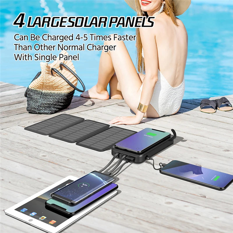 43800mAh Wireless Solar Power Bank | Fast Charging & Eco-Friendly