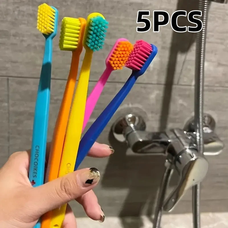 Rainbow Color High Density Toothbrush Set | Soft & Hard Bristles