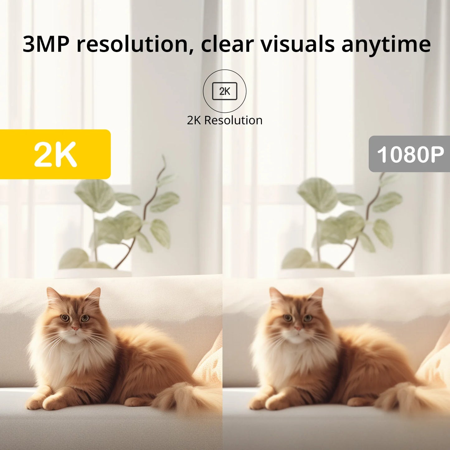 2K Wi-Fi Indoor Security Camera | Smart Baby Monitor with 2-Way Audio