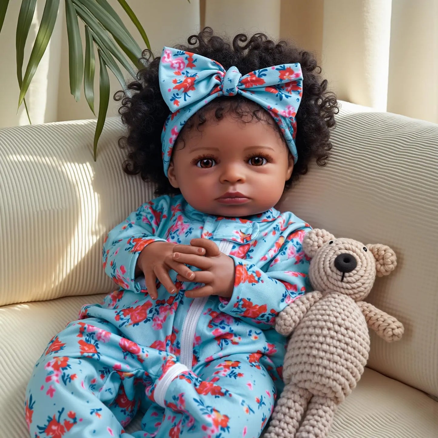Lifelike 18-Inch Reborn Black Baby Doll | Realistic Toy for Kids